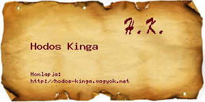 Hodos Kinga névjegykártya